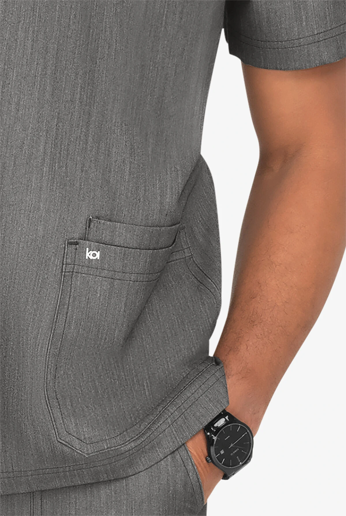 Koi Next Gen Free To Be Men's 4-Pocket STRETCH V-Neck Scrub Top 5 Koi Next Gen Free To Be Men's 4-Pocket STRETCH V-Neck Scrub Top - Image 3