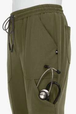 Koi Next Gen Good Vibe Women's 7-Pocket STRETCH Jogger Scrub Pants - Petite -Cherokee Shop K740 OLIVE 3