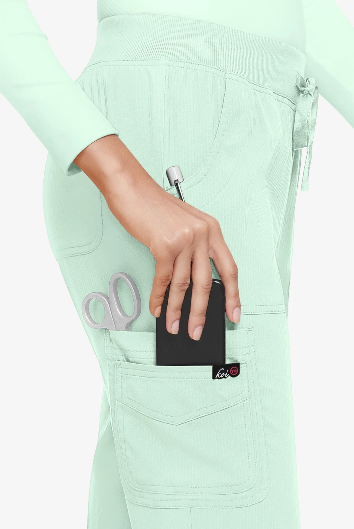 Koi Lite™ Fierce Women's 6-Pocket Cargo Jogger Scrub Pants - Petite 4 Koi Lite™ Fierce Women's 6-Pocket Cargo Jogger Scrub Pants - Petite - Image 2