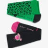 Betsey Johnson Leopard Flora Women's 2-Pack 15-20 MmHg Moderate Compression Socks