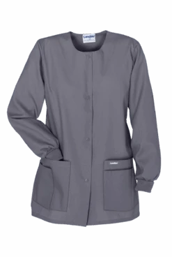 Landau Women's 4-Pocket Front Snap Closure Warm-Up Scrub Jacket