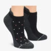 Nurse Mates Black Tri-Color Dot Women's 2-Pair Multi-Pack Anklet Socks
