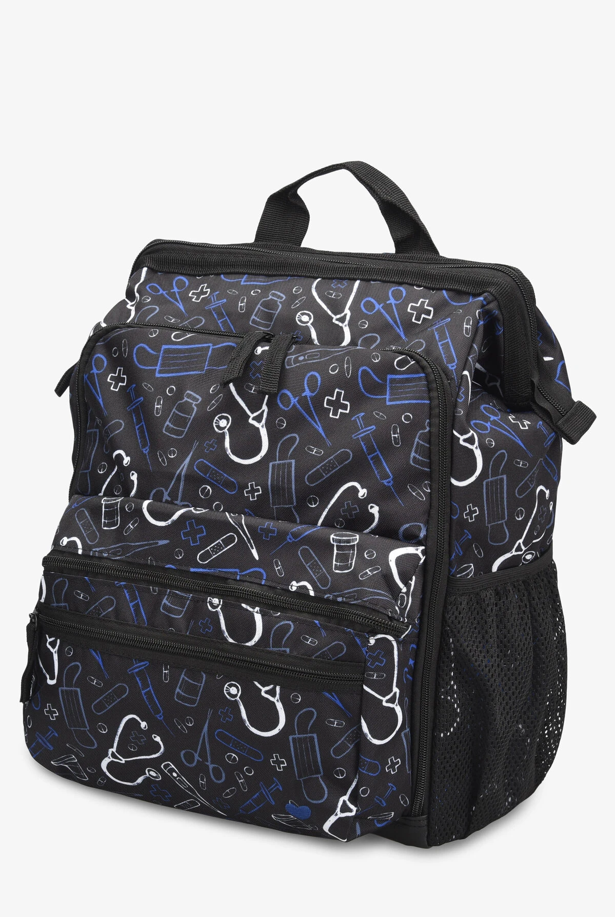 Nurse Mates Black Medical Pattern Women's Nursing Backpack 3 Nurse Mates Black Medical Pattern Women's Nursing Backpack