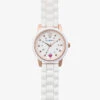 Nurse Mates Rose Gold Sparkle Dot Women's Silicone Strap Watch -Cherokee Shop LO00462 1