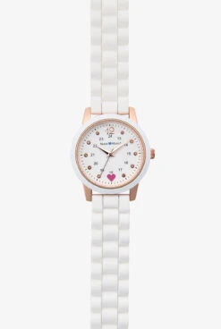 Nurse Mates Rose Gold Sparkle Dot Women's Silicone Strap Watch