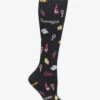 Nurse Mates Wine And Cheese Please Women's 12-14 MmHg Light Compression Socks -Cherokee Shop LO0046699 1