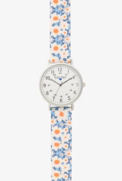 Nurse Mates White Poppy Women's Silicone Strap Watch