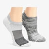 Nurse Mates Grey Space Dye /Grey Block Women's 2-Pair Multi-Pack Anklet Socks -Cherokee Shop LO0049599 092623 1 S