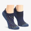Nurse Mates Navy Dot / Navy Solid Women's 2-Pair Multi-Pack Anklet Socks 2 Nurse Mates Navy Dot / Navy Solid Women's 2-Pair Multi-Pack Anklet Socks -Cherokee Shop LO0049699 092623 1 S