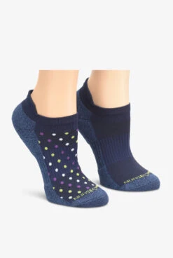 Nurse Mates Navy Dot / Navy Solid Women's 2-Pair Multi-Pack Anklet Socks