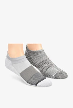 Nurse Mates Grey Space Dye /Grey Block Men's 2-Pair Multi-Pack Anklet Socks