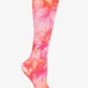 Nurse Mates Tie Dye-Fuchsia Flame Women's 12-14 MmHg Light Compression Socks