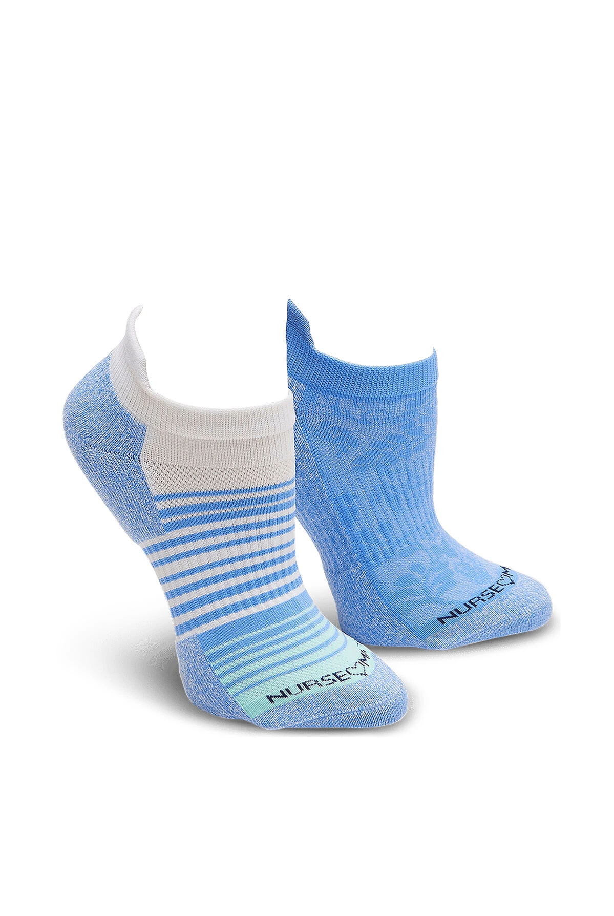 Nurse Mates Women's Compression Damask/Stripe Denim Anklet 2 Pack Socks 3 Nurse Mates Women's Compression Damask/Stripe Denim Anklet 2 Pack Socks