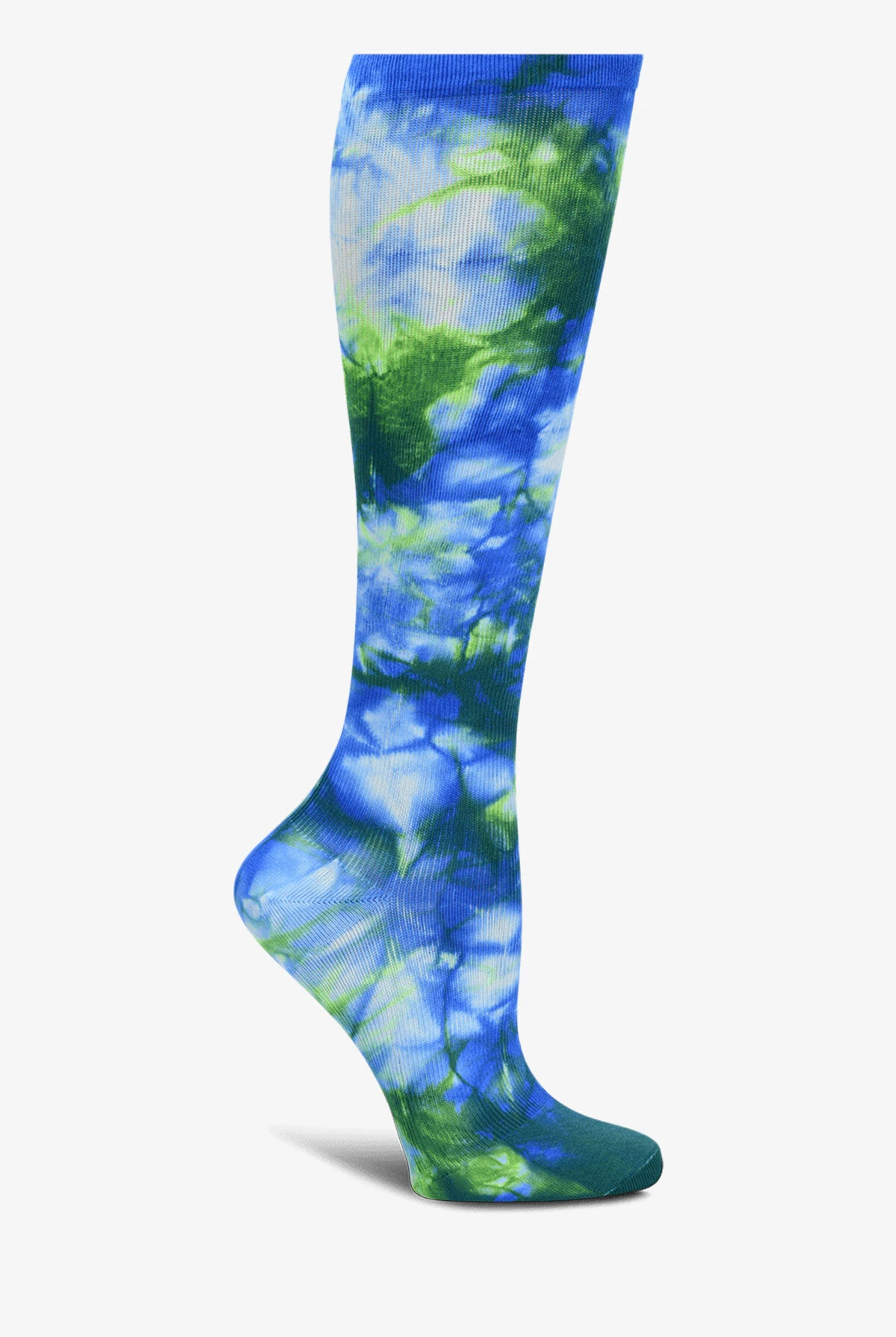 Nurse Mates Royal/Green Tie Dye 12-14 MmHg Wide Light Compression Socks 3 Nurse Mates Royal/Green Tie Dye 12-14 MmHg Wide Light Compression Socks