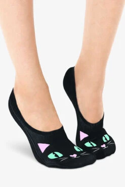Living Royal Black Kitty Women's No-Show Socks