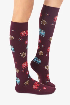 Living Royal Elephant Women's 15-20 MmHg Moderate Compression Socks -Cherokee Shop LRELEPHA 101623 3