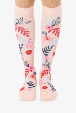 Living Royal Floral Unisex 15-20 MmHg Moderate Compression Socks