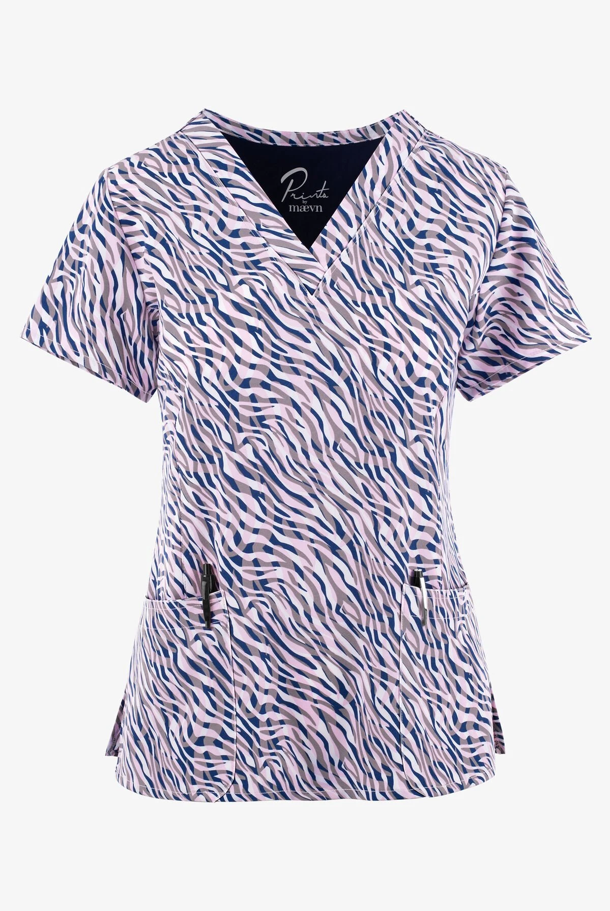 Maevn Animalia Animal Print Women's 3-Pocket STRETCH V-Neck Print Scrub Top 3 Maevn Animalia Animal Print Women's 3-Pocket STRETCH V-Neck Print Scrub Top
