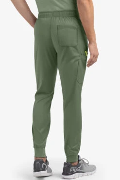 Maevn Matrix Men's 5-Pocket STRETCH Half Elastic Waistband Jogger Scrub Pants -Cherokee Shop MA8501 OLIVE 4