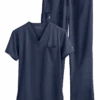 Maevn Matrix Basic Unisex 3-Pocket STRETCH V-Neck & Drawstring Pant Scrub Set -Cherokee Shop MA9500 NAVY 1