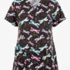 UA Exclusive Maevn Dragonflies Flying Light Women's 3-Pocket V-Neck Print Scrub Top -Cherokee Shop MA9800FLG 1