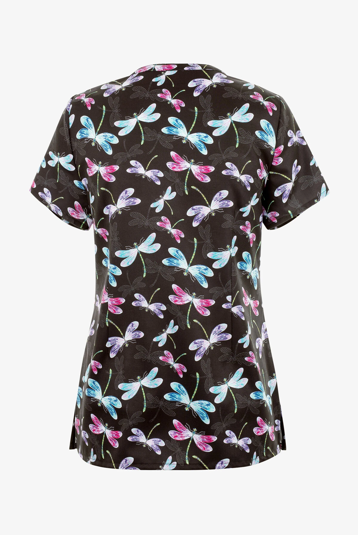 UA Exclusive Maevn Dragonflies Flying Light Women's 3-Pocket V-Neck Print Scrub Top 4 UA Exclusive Maevn Dragonflies Flying Light Women's 3-Pocket V-Neck Print Scrub Top - Image 2