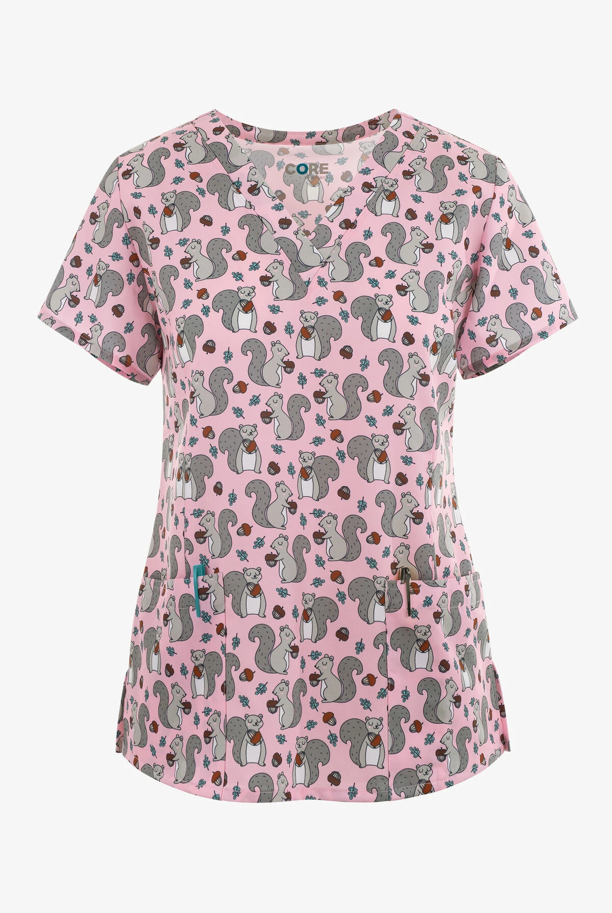 UA Exclusive Maevn Nuts For You Squirrels Women's 3-Pocket V-Neck Print Scrub Top 3 UA Exclusive Maevn Nuts For You Squirrels Women's 3-Pocket V-Neck Print Scrub Top