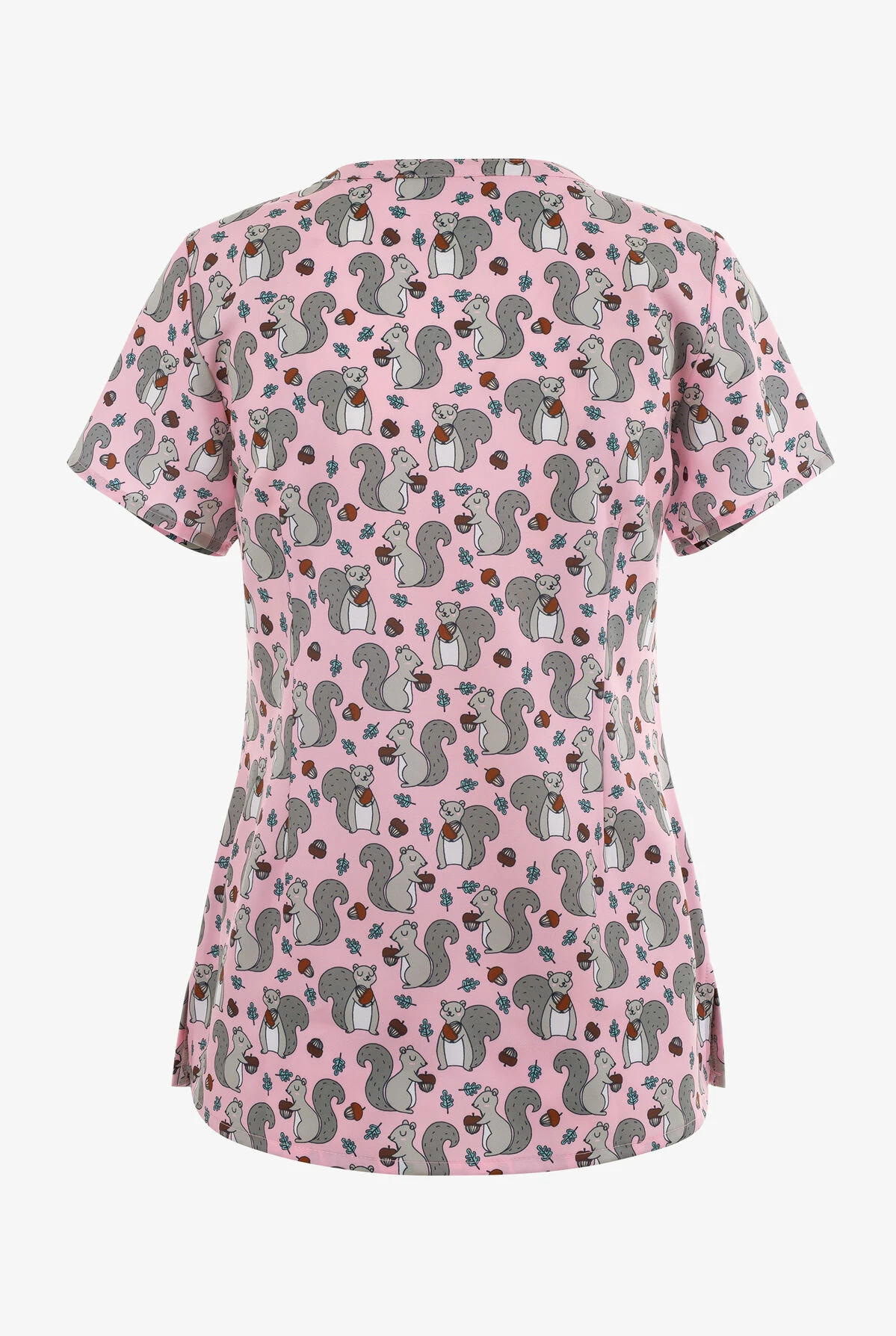 UA Exclusive Maevn Nuts For You Squirrels Women's 3-Pocket V-Neck Print Scrub Top 4 UA Exclusive Maevn Nuts For You Squirrels Women's 3-Pocket V-Neck Print Scrub Top - Image 2