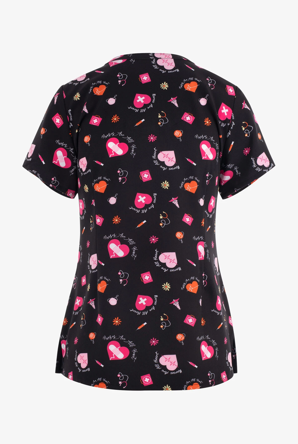 Maevn All Heart Women's 3-Pocket STRETCH V-Neck Print Scrub Top 4 Maevn All Heart Women's 3-Pocket STRETCH V-Neck Print Scrub Top - Image 2