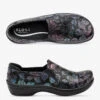 Klogs Moxy Blue/Purple Leaves Leather Slip On Clogs -Cherokee Shop MOXYBLPP 1