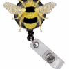 Outside The Box Bee Sparkle & Shine Swivel Badge Reel 1 Outside The Box Bee Sparkle & Shine Swivel Badge Reel -Cherokee Shop OBSSBEE 1