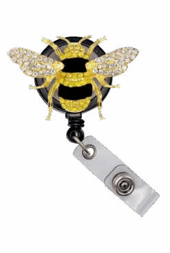 Outside The Box Bee Sparkle & Shine Swivel Badge Reel