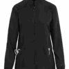 Med Couture Touch Women's 4-Pocket STRETCH Raglan Sleeve Zip Front Scrub Jacket -Cherokee Shop P7660 BLACK 1