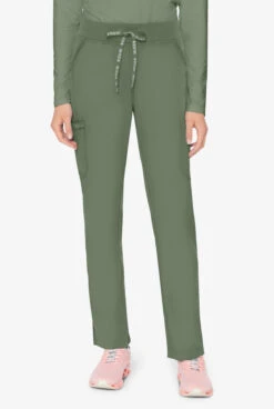 Med Couture Touch Women's 6-Pocket STRETCH Jersey Knit Waist Drawstring Cargo Yoga Scrub Pants