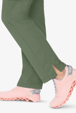 Med Couture Touch Women's 6-Pocket STRETCH Jersey Knit Waist Drawstring Cargo Yoga Scrub Pants -Cherokee Shop P7725 OLIVE 3