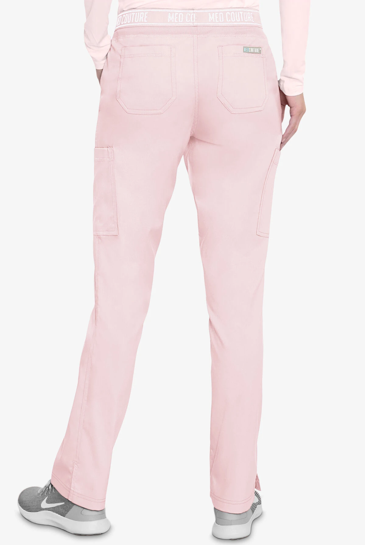 Med Couture Touch Women's 7-Pocket STRETCH Logo Elastic Double Cargo Yoga Scrub Pants - Petite 4 Med Couture Touch Women's 7-Pocket STRETCH Logo Elastic Double Cargo Yoga Scrub Pants - Petite - Image 2