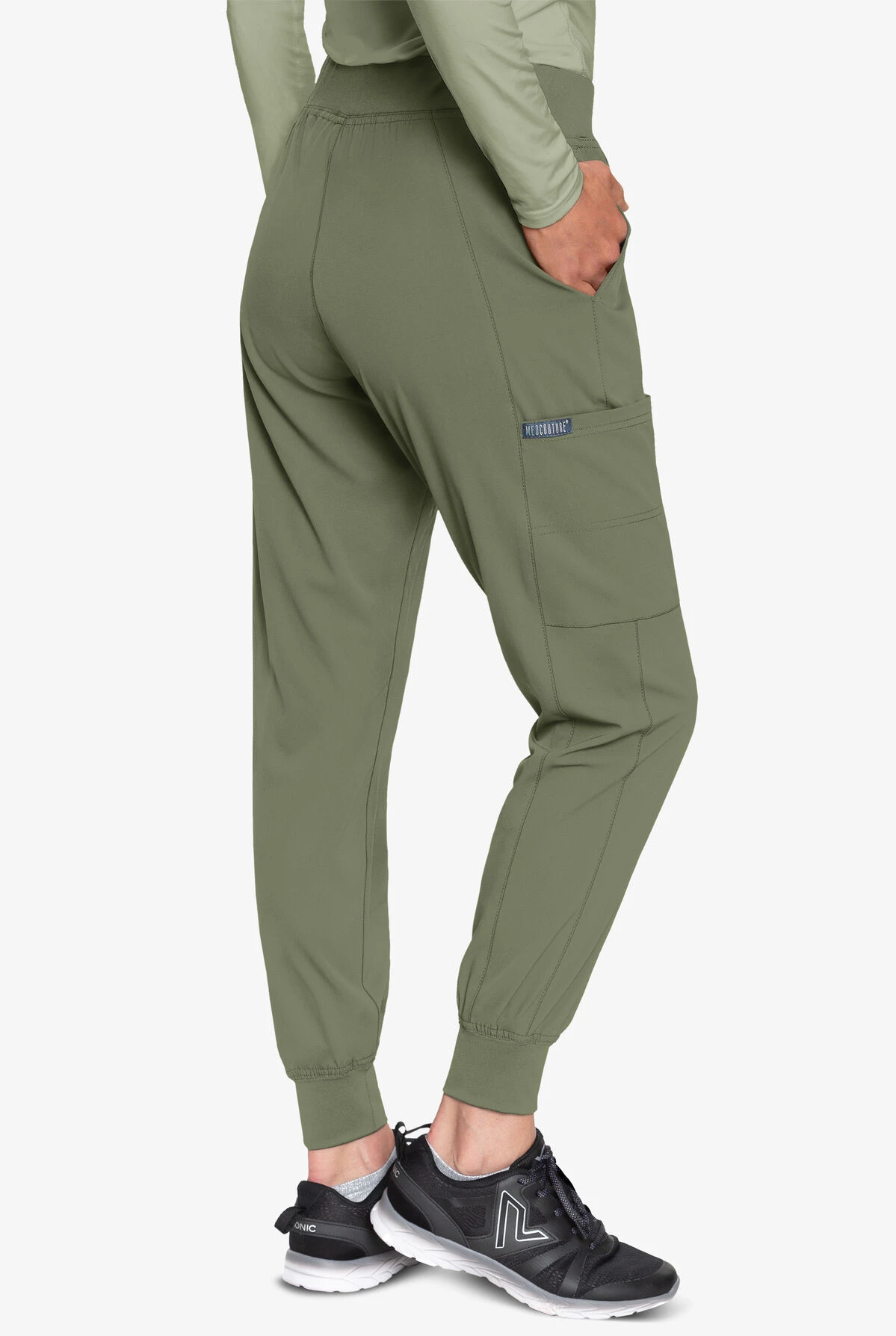 Med Couture Peaches Women's 4-Pocket STRETCH Seamed Cargo Jogger Scrub Pants 4 Med Couture Peaches Women's 4-Pocket STRETCH Seamed Cargo Jogger Scrub Pants - Image 2