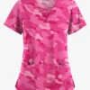 Easy Stretch By Butter-Soft Cloud Camo Flirt Women's 4-Pocket Lace Up V-Neck Printed Scrub Top -Cherokee Shop PBU222CCFL 1