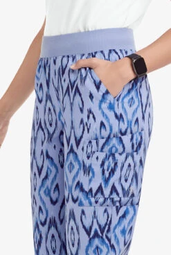 Easy STRETCH By Butter-Soft™ Cuff Uzbek Kilim Ceil Women’s 5-Pocket Jogger Print Scrub Pants -Cherokee Shop PBU287UKC 2