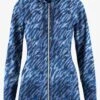 Easy Stretch By Butter-Soft Abstract Animal Navy Women's 5-Pocket Zip-Front Print Scrub Hoodie -Cherokee Shop PBU392AANV 1