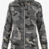 Easy STRETCH By Butter-Soft™ Cloud Camo Pewter Women's 5-Pocket Zip-Front Print Scrub Hoodie -Cherokee Shop PBU392PCL 1