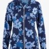 Easy STRETCH By Butter-Soft™ Paris Floral Navy Women's 5-Pocket Zip-Front Print Scrub Hoodie -Cherokee Shop PBU392PYF 1