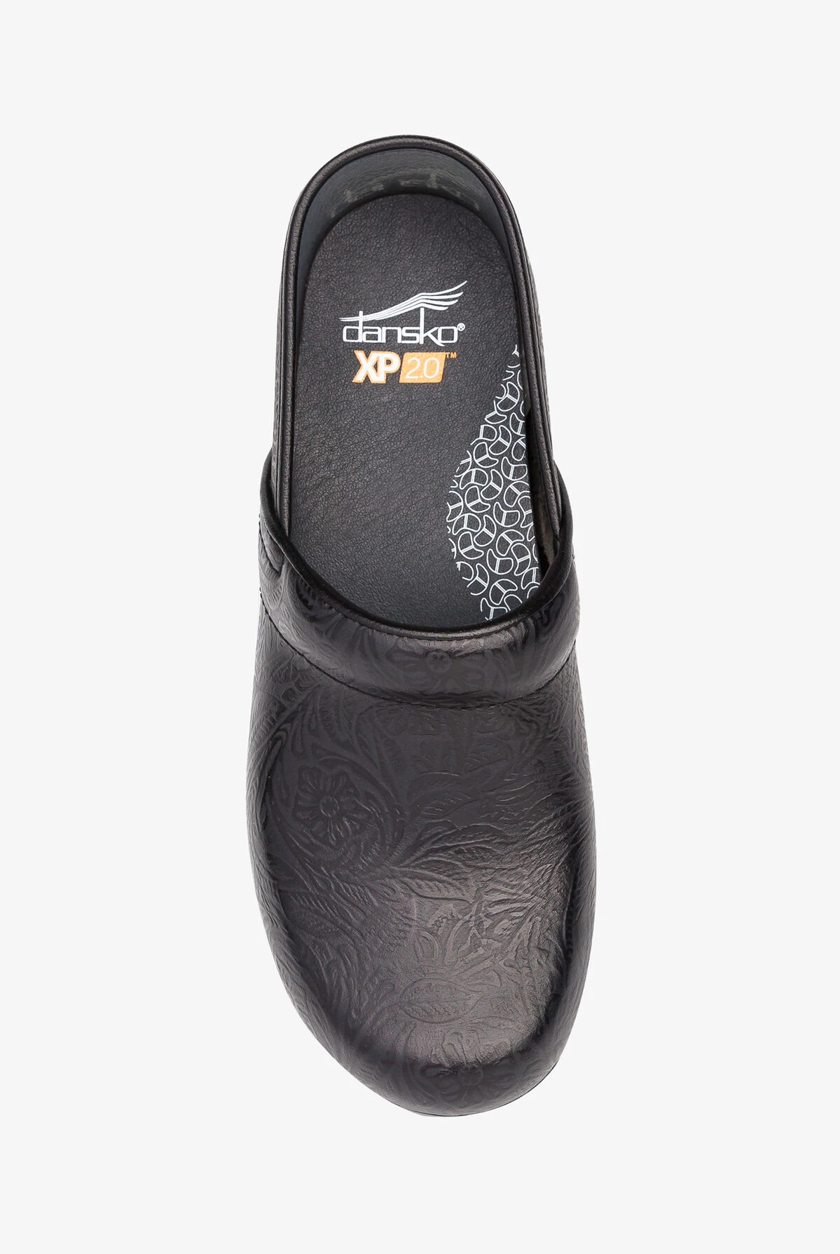 Dansko Women's XP 2.0 Black Floral Tooled Clogs 4 Dansko Women's XP 2.0 Black Floral Tooled Clogs - Image 2