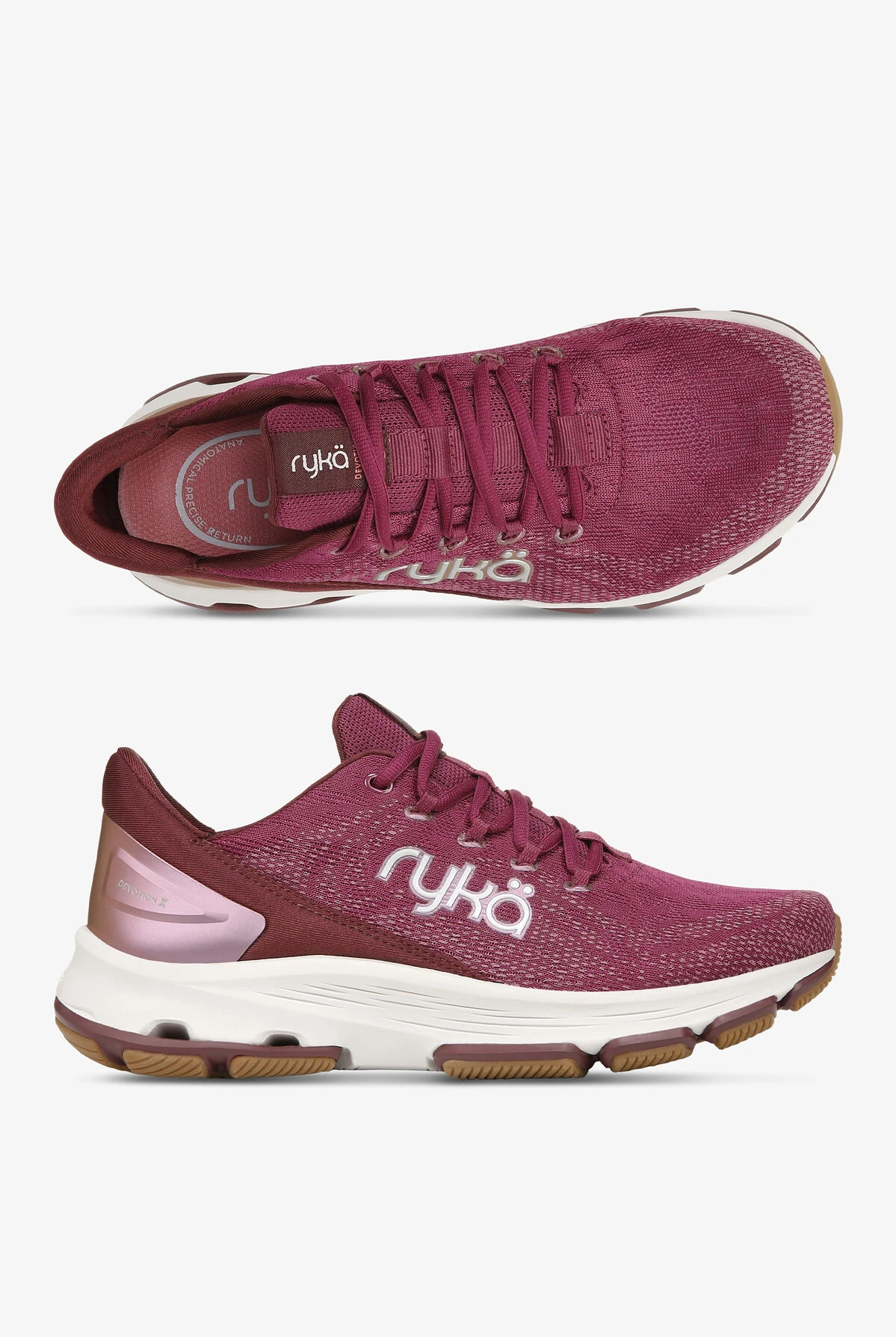 Ryka Women's Devotion X Berry Pink Athletic Lace Up Nursing Shoes 3 Ryka Women's Devotion X Berry Pink Athletic Lace Up Nursing Shoes