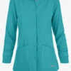 Skechers By Barco Stability Women's 2-Pocket STRETCH Warm-Up Scrub Jacket -Cherokee Shop SK401 101923 TEAL 1