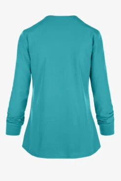 Skechers By Barco Stability Women's 2-Pocket STRETCH Warm-Up Scrub Jacket -Cherokee Shop SK401 101923 TEAL 2