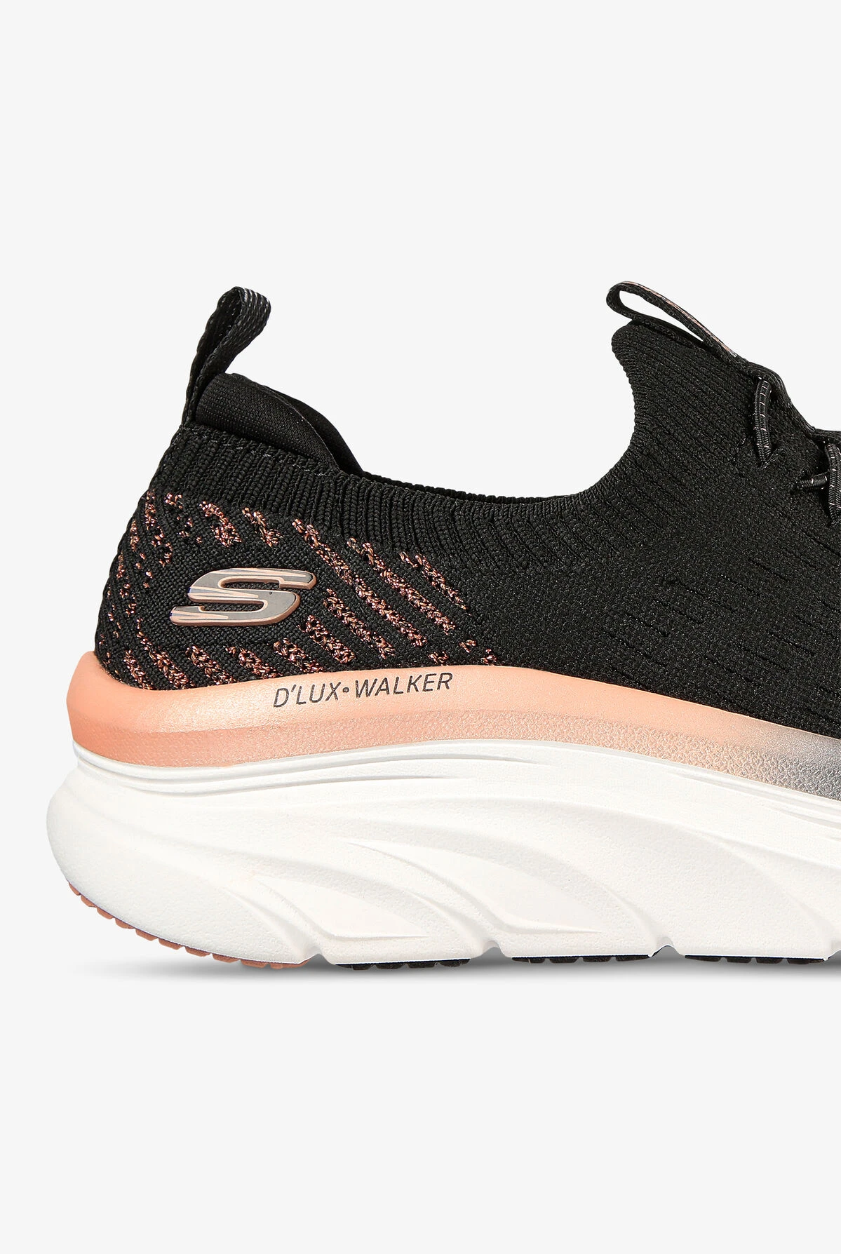 Skechers Sport Women's D'Lux Walker Let It Glow Black Athletic Lace Up Nursing Shoes 6 Skechers Sport Women's D'Lux Walker Let It Glow Black Athletic Lace Up Nursing Shoes - Image 4