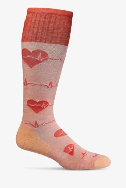 Sockwell Heartbeat Peach Women's 15-20mmHg Moderate Compression Socks