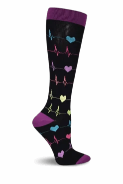 Think Medical Heart EKG Premium Women's 10-14 MmHg Light Compression Socks