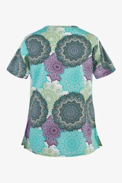 Tasha & Me Mandalas Women's 2-Pocket V-Neck Print Scrub Top -Cherokee Shop TM980MAN 2